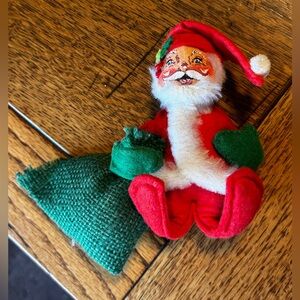 Vintage Annalee Santa Claus with Toy Bag Plush Posable Christmas Doll 6"